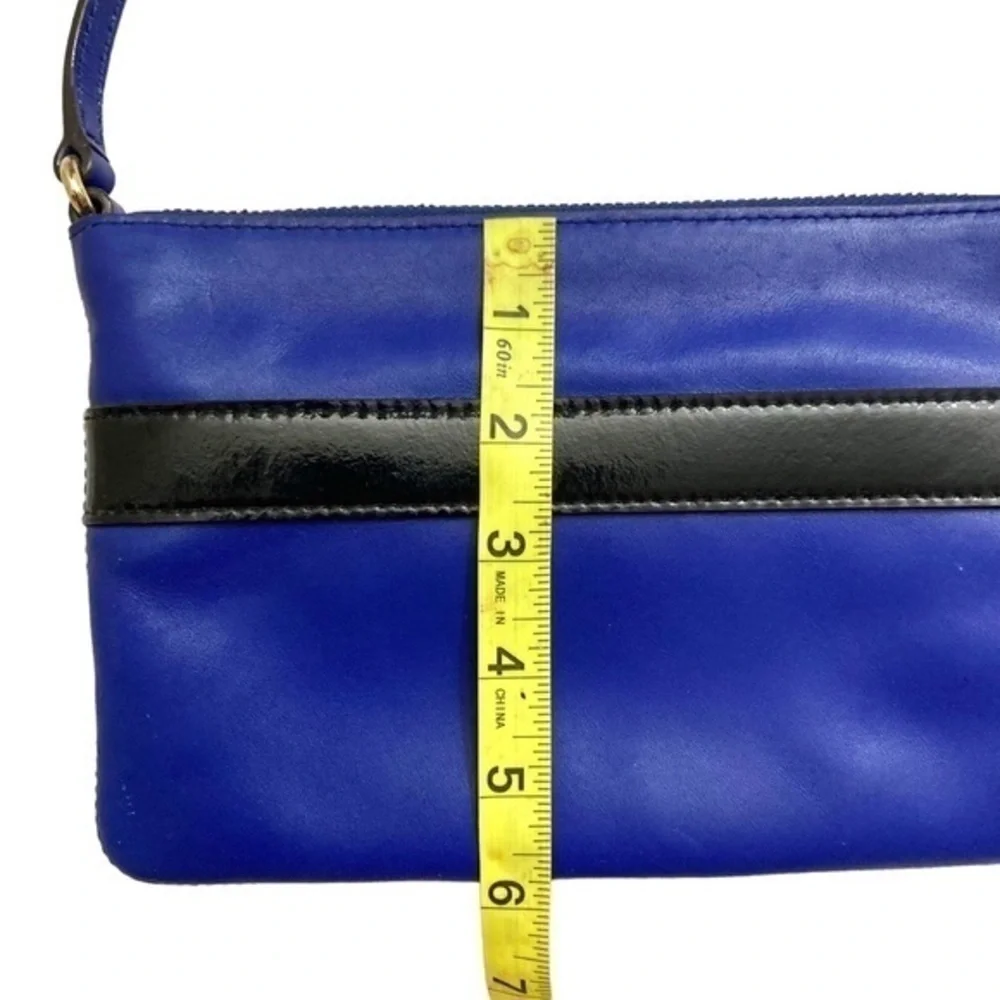 Kate spade blue and black patent leather crossbody bag janelle mount ivy new nwt